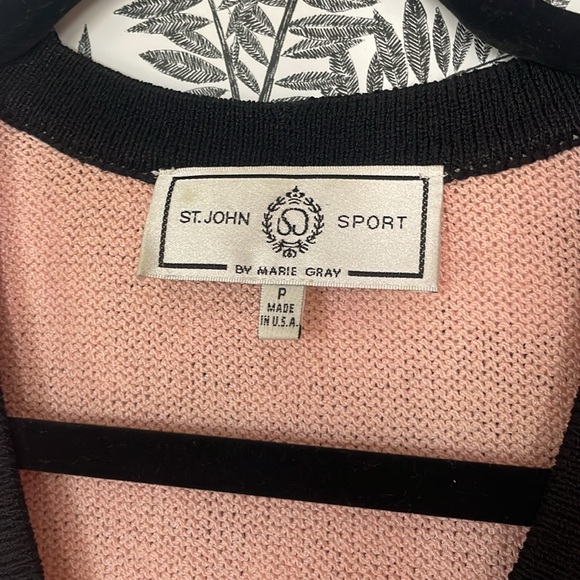 St. John Sport by Marie Gray Cardigan- Pink Black and White Size P - Picture 3 of 9
